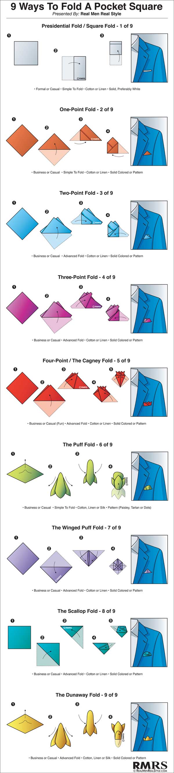 Folding A Pocket Square 9-Ways-To-Fold-A-Pocket-Square-Infographic-