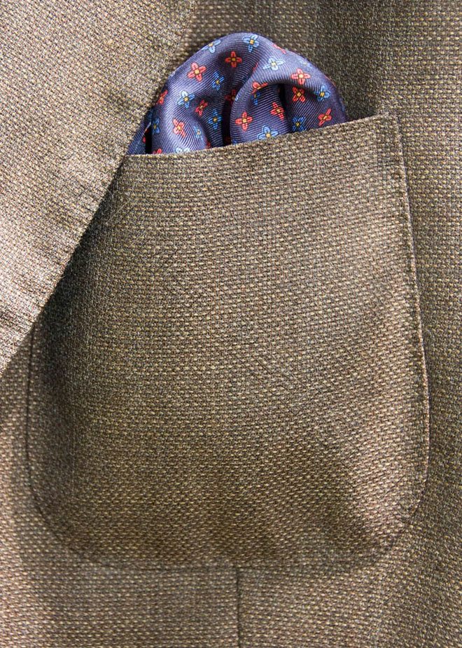 jacket breast patch pocket with pocket square