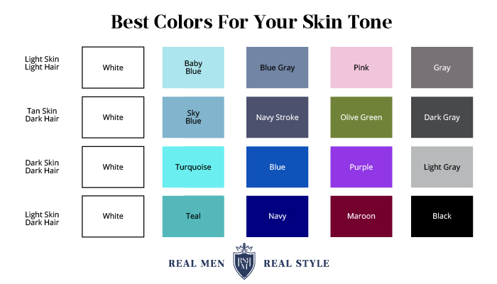 men's skin tone and colors