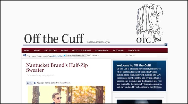 Off the Cuff website