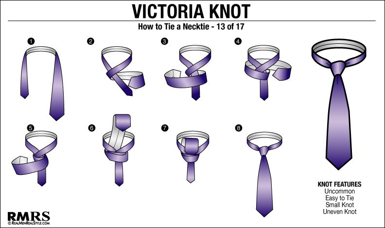 tutorial to tie victoria necktie knot
