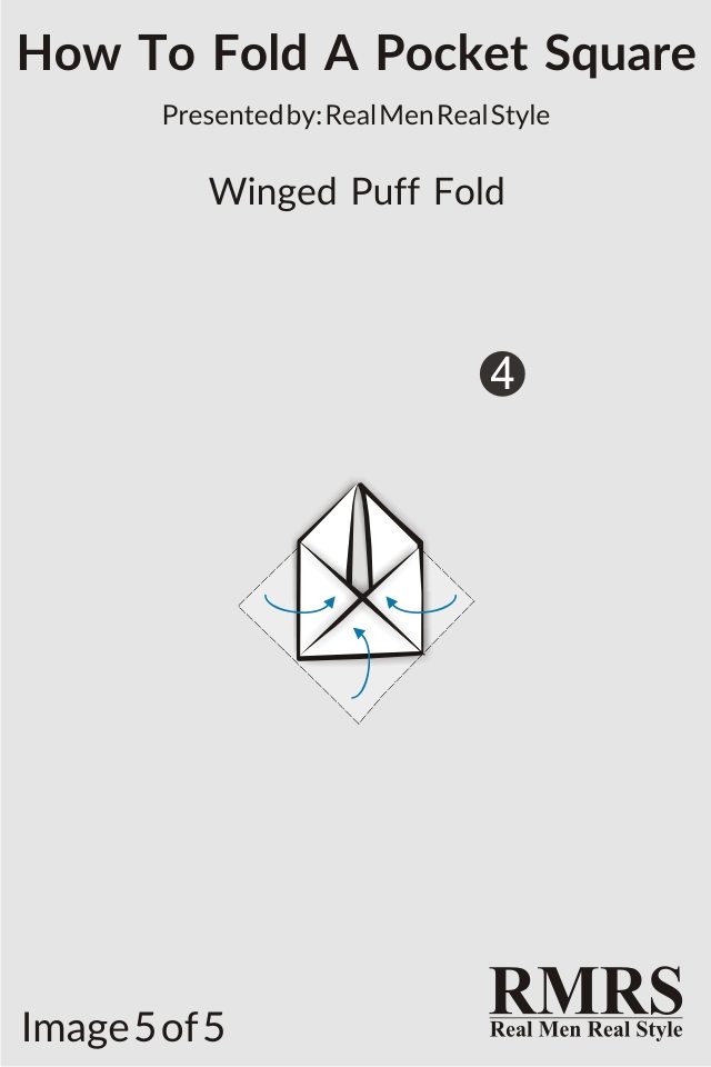 Winged Puff Pocket Square Fold image 5