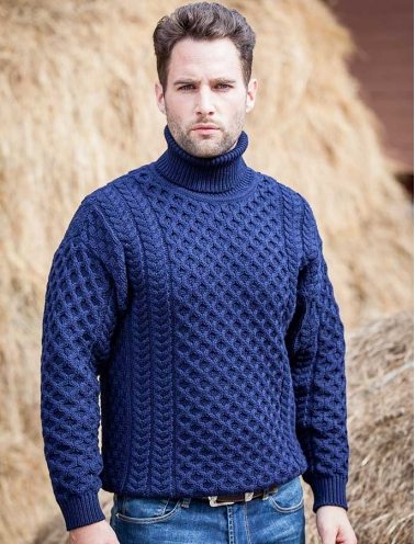 Blue Aran Sweater