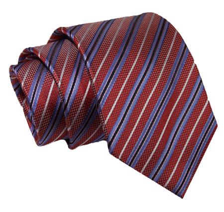 The Dark Knot Danbury Repp Stripes - Red