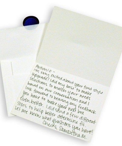 handwritten letter from Mens Style Lab
