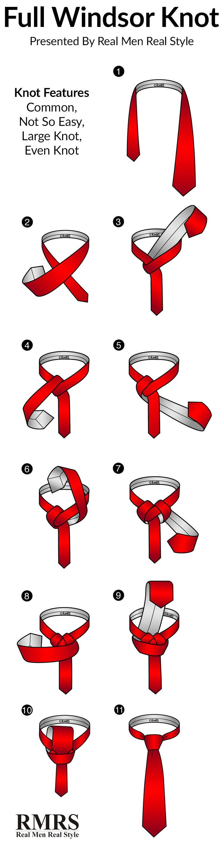 How To Tie A Full Windsor Knot Infographic