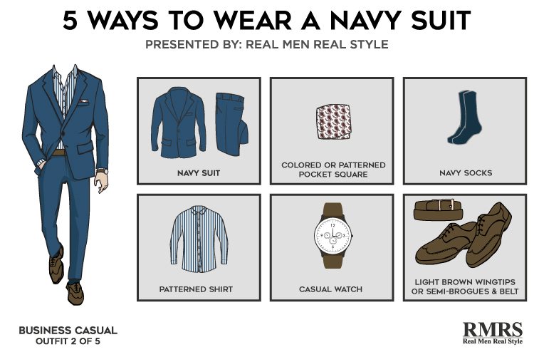 Navy suit for business casual