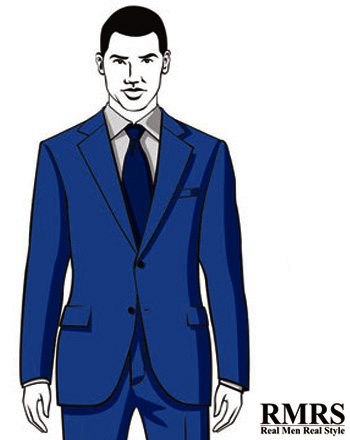 man wearing blue suit