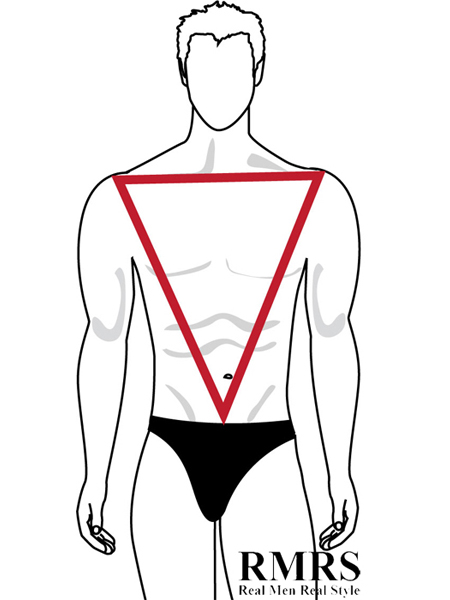 Forma corporal masculina de triángulo invertido (también conocida como forma de 