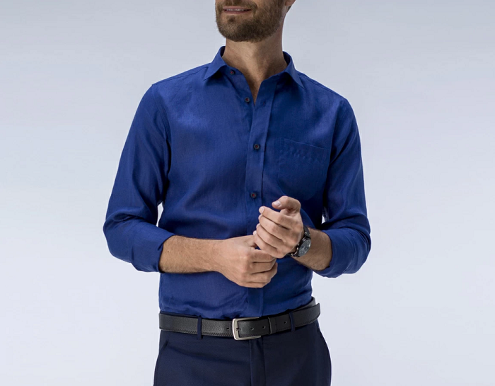 Eslove Summer Men Business Short Sleeves Cotton Shirt Male Stand Collar Colors 