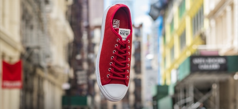 red canvas sneaker