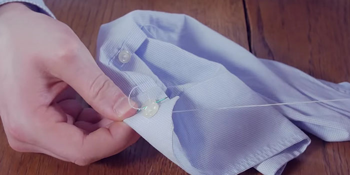 sewing a button