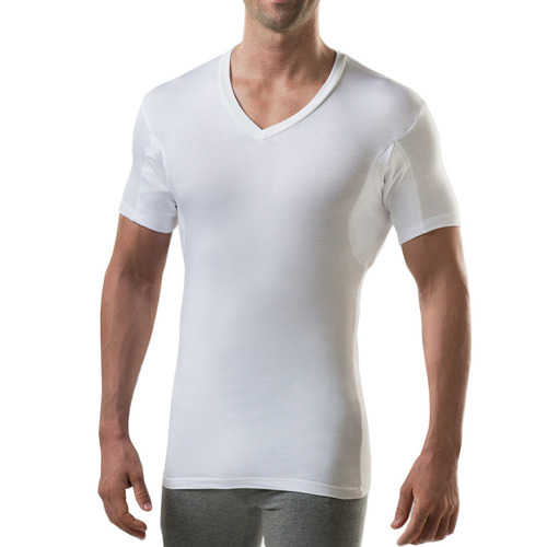 man in a white undershirt