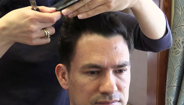 how to cut top hair with scissors