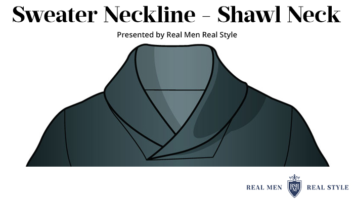 mens sweater necklines shawl