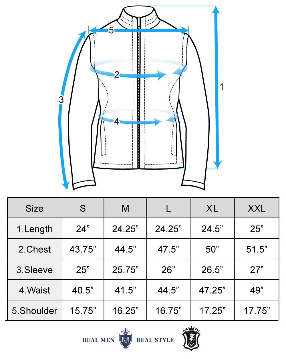 size guide for jacket measurements