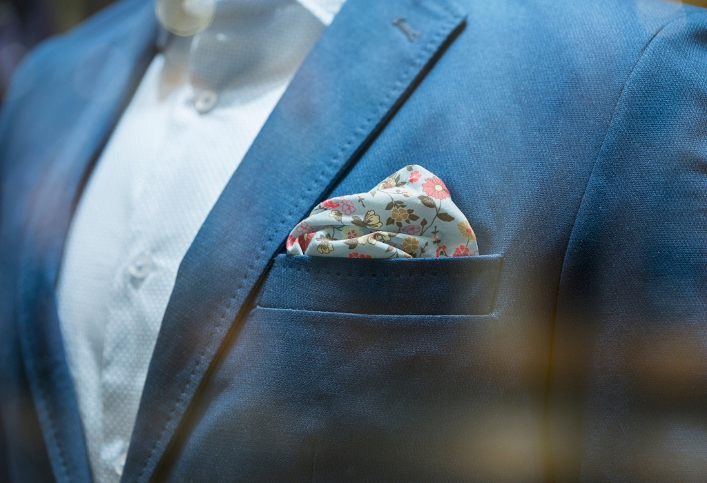 Blue Suit And Pocket Square - mature man's accessory