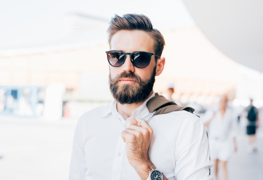 Man In Sunglasses Sharp Hairstyle is one of the signs you are an attractive guy
