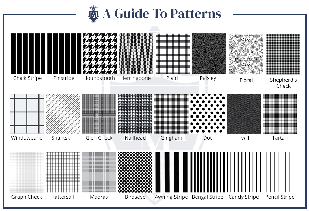 Guide to dress shirt patterns - infographic