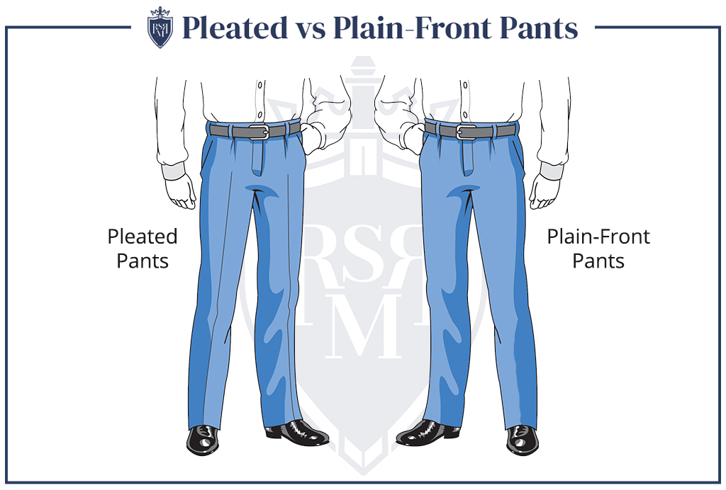 Infographic Pleated vs Plain Front Pants