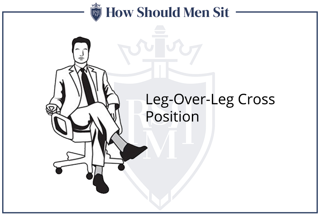 men sitting with leg over leg cross