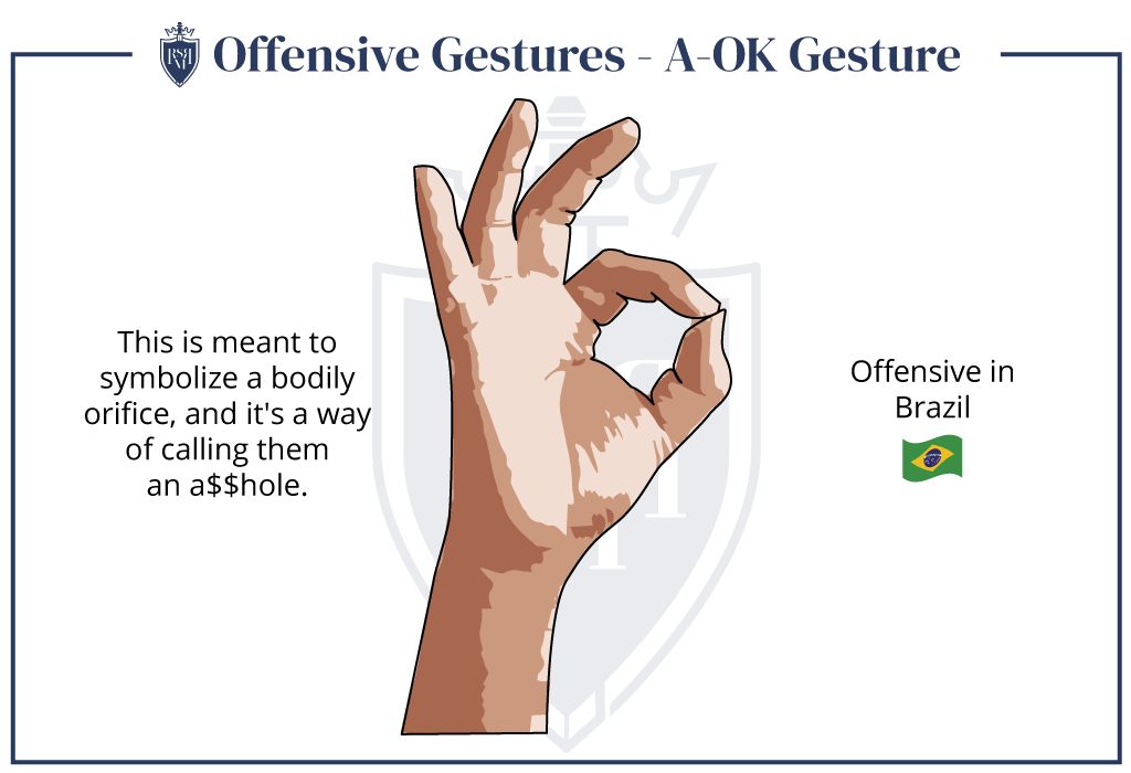 a ok rude hand gesture