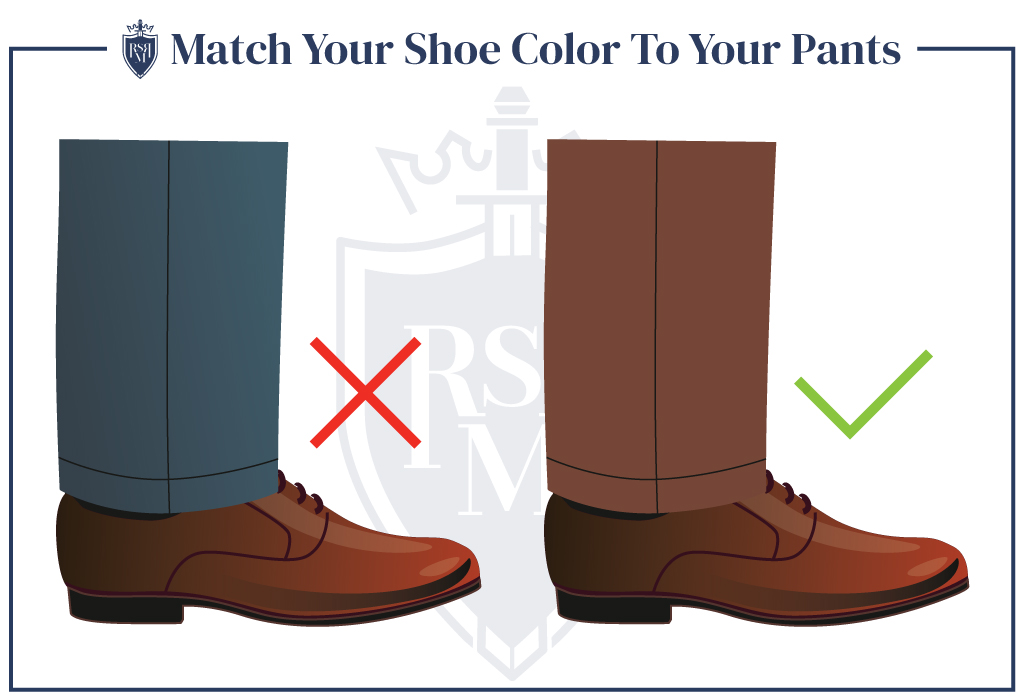 infographic - match your shoe color to pants