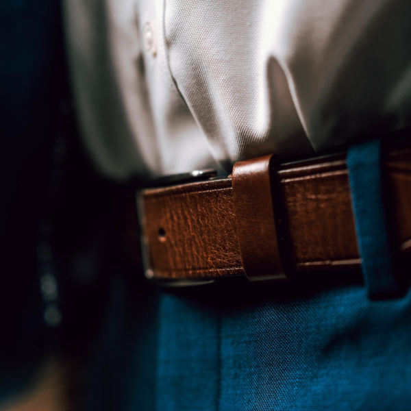 brown mans belt
