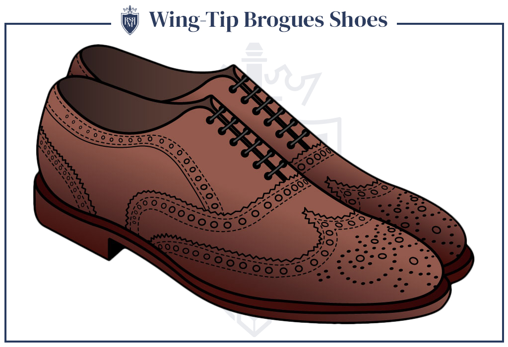 Infographic Wing-Tip Brogues Shoes