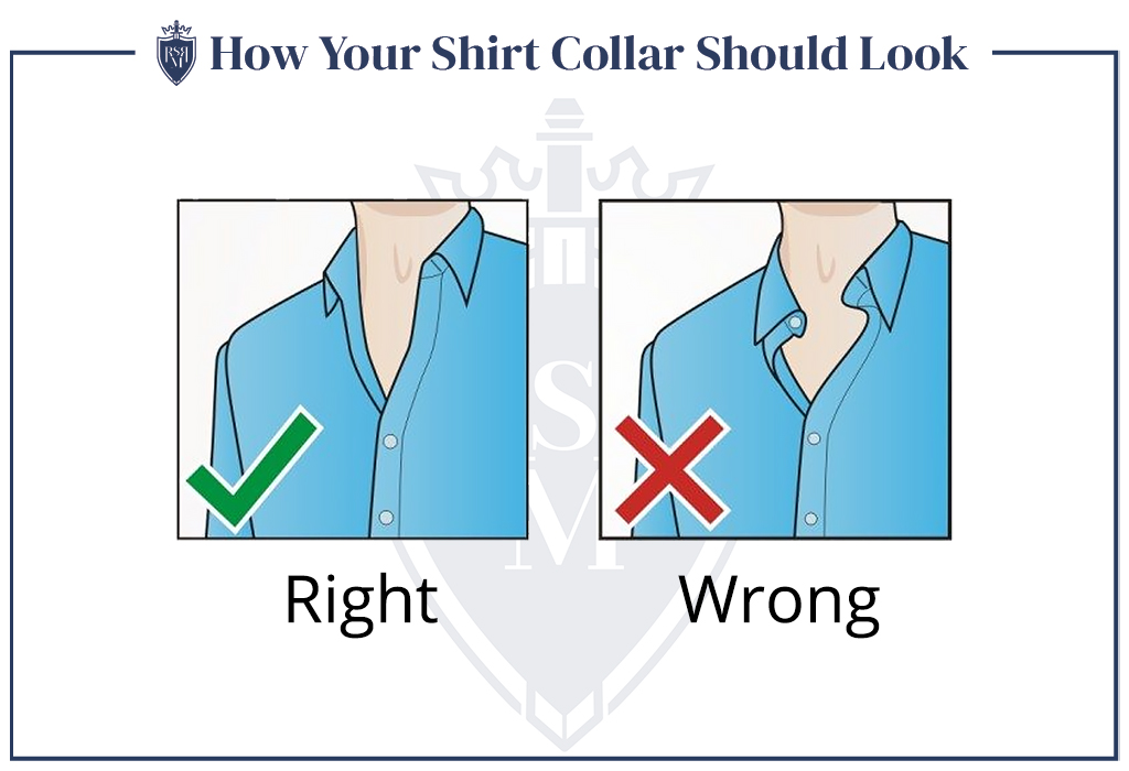 shirt collar is important when wearing suit with no tie