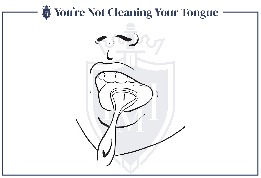 Not Cleaning tongue is tooth-brushing mistake