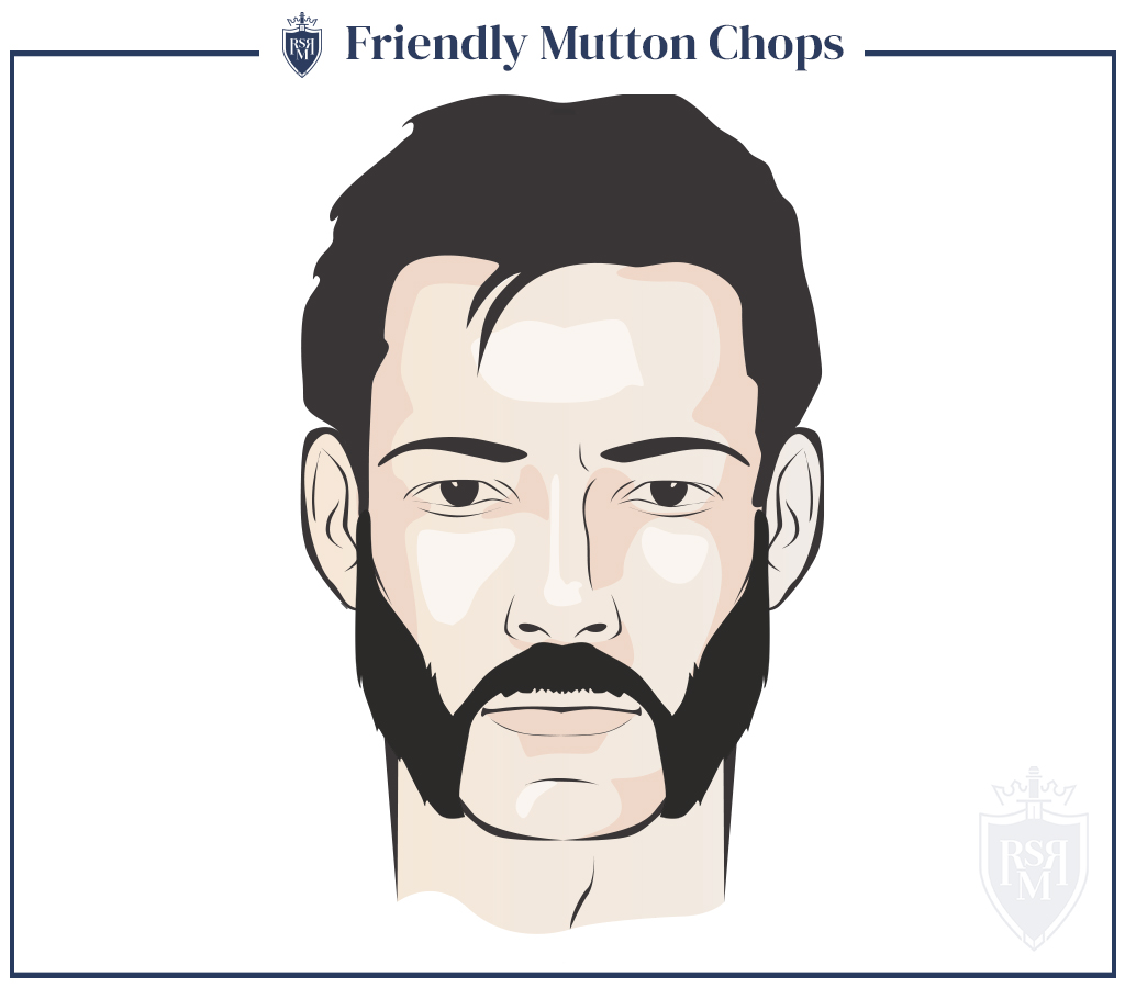 Friendly mutton chops illustration
