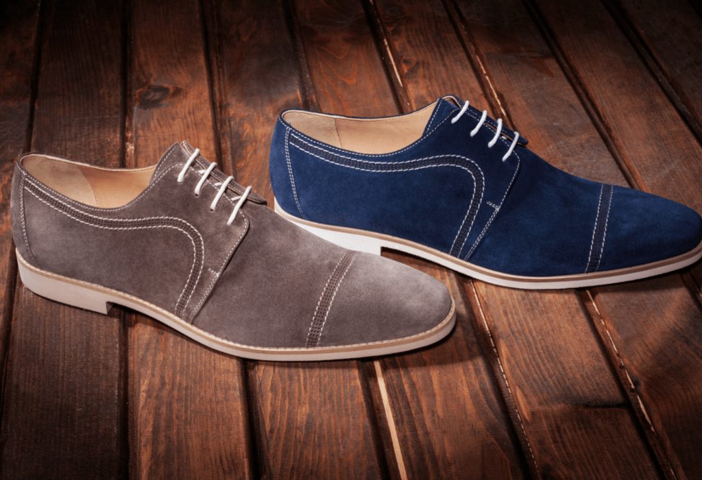 Blue and brown Suede derby shoes 