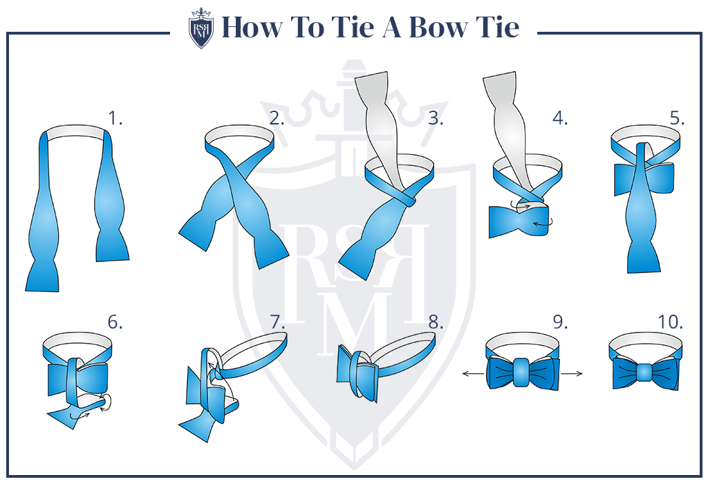 Инфографика как завязать галстук-бабочку по шагам