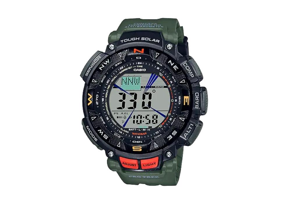 rugged timepiece - casio protrek green and black watch