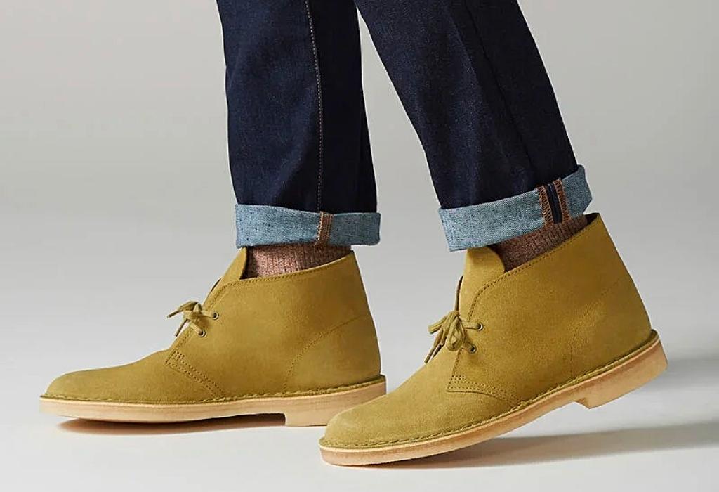 clarks yellow desert boots