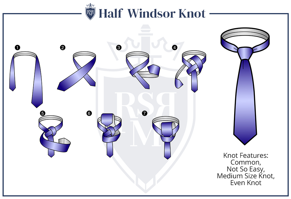 half windsor knot infographic