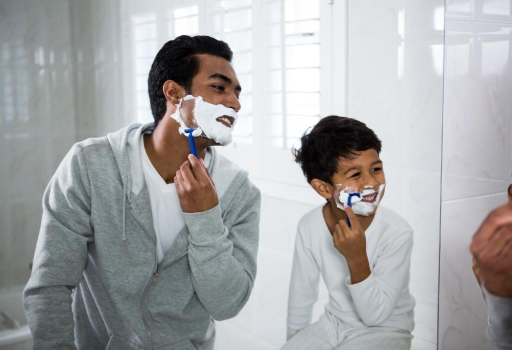 how to teach a kid to shave