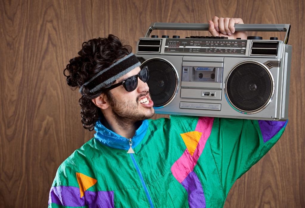 man with boombox