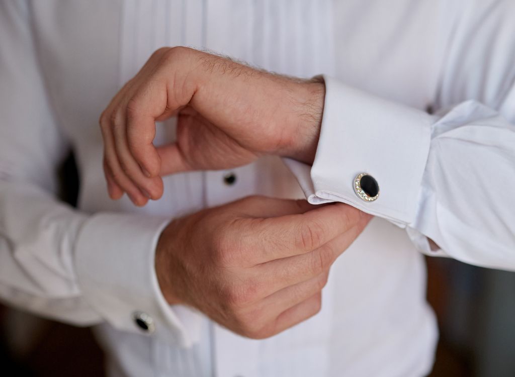man wearing dress shirt with cufflinks