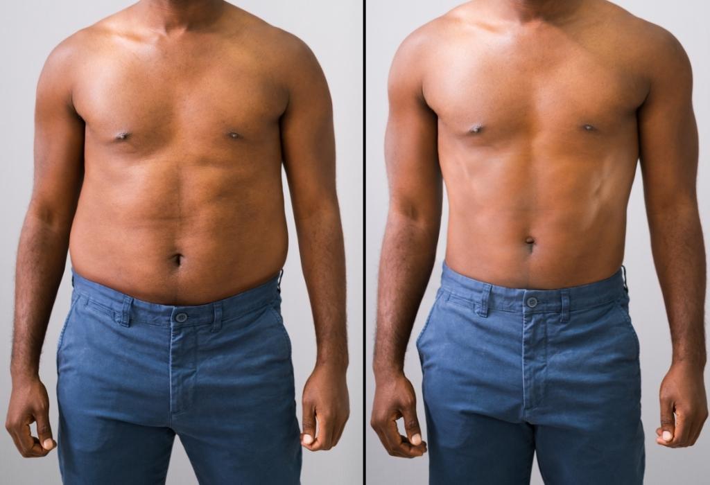 man weight loss comparison