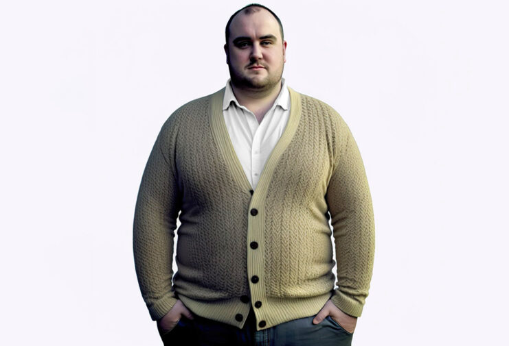 overweight-man-wearing-a-cardigan