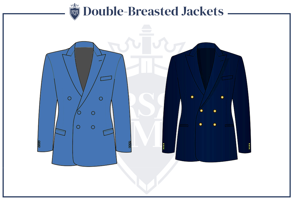 double breasted jacket is good for more casual look