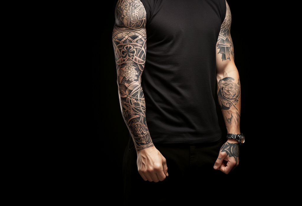 full sleeve arms tattoo man