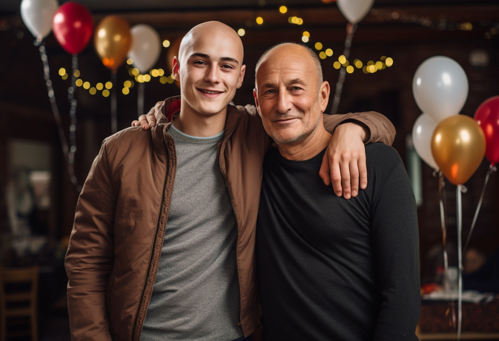 genetics and balding - father and son 