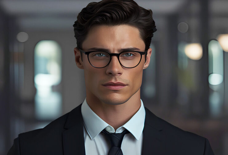 young man in glasses