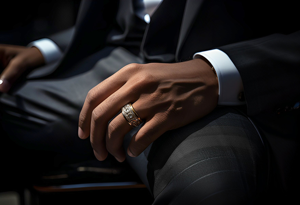 wedding ring on man's hand