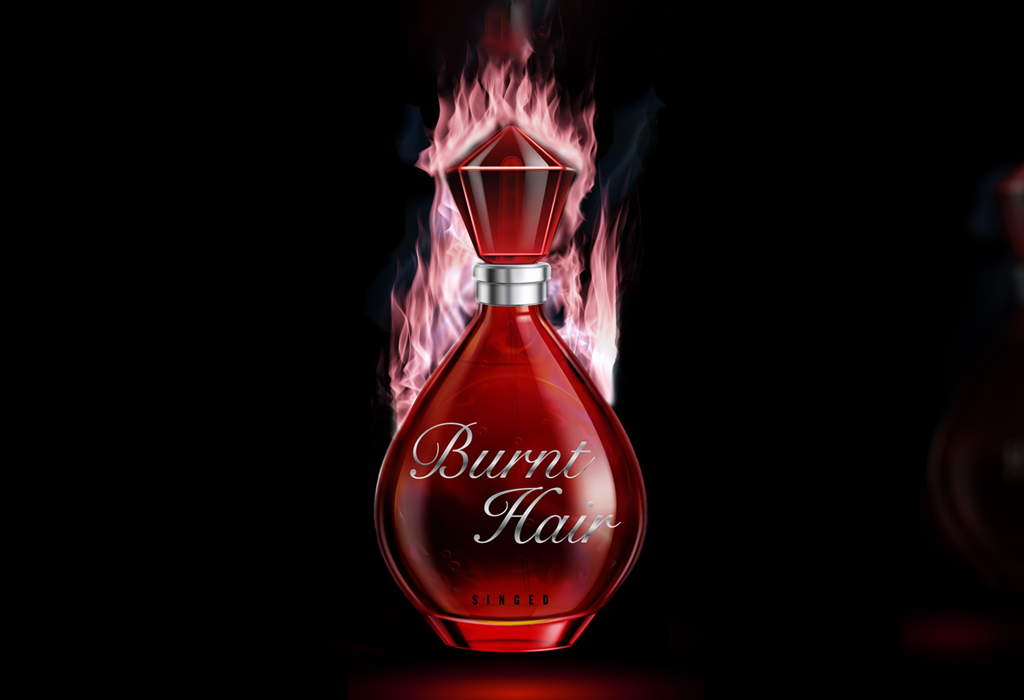burnt hair fragrance bottle