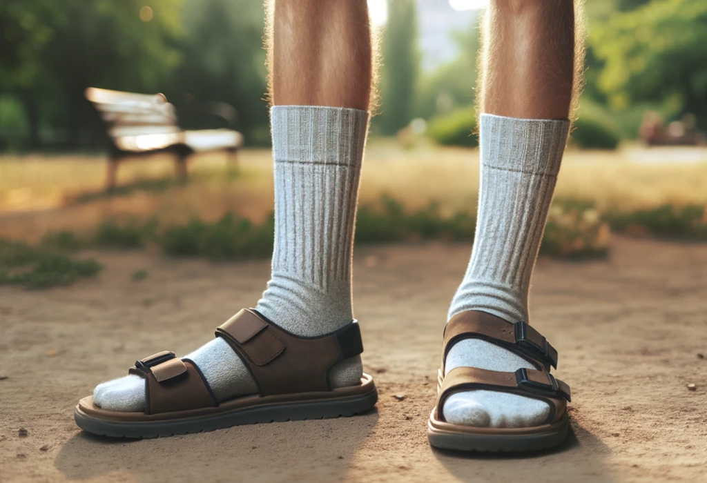 wearing sandals with socks