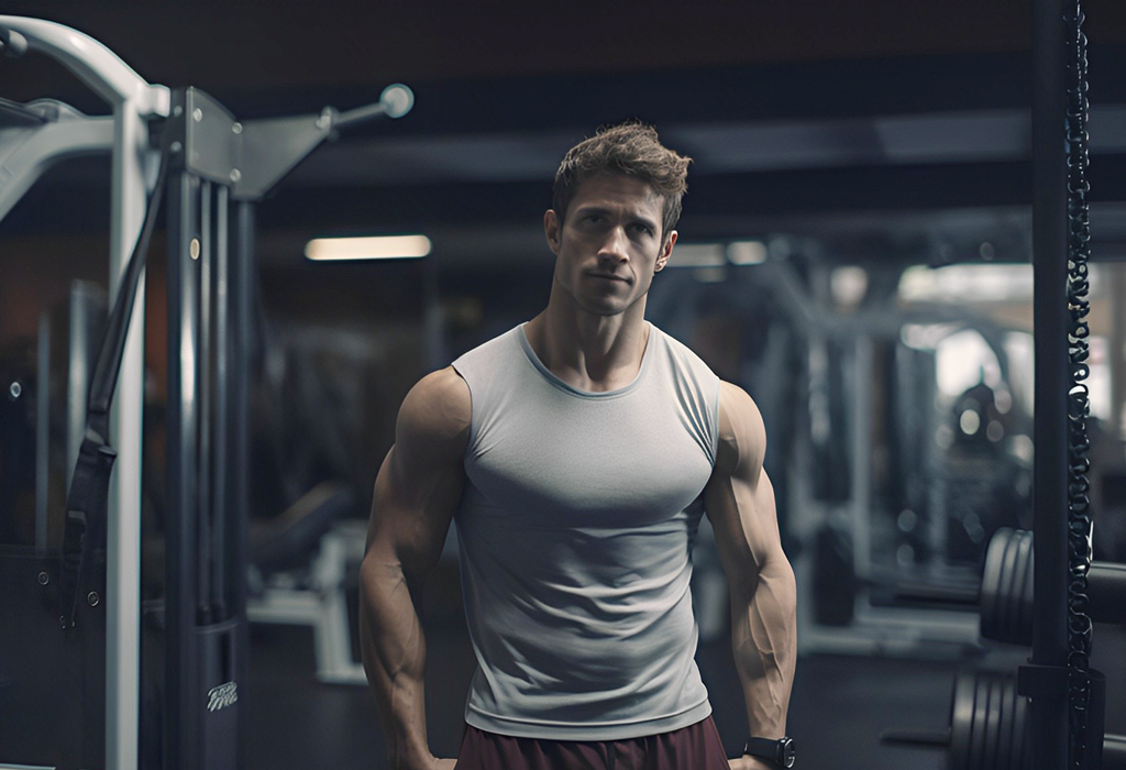 muscular man in a gym